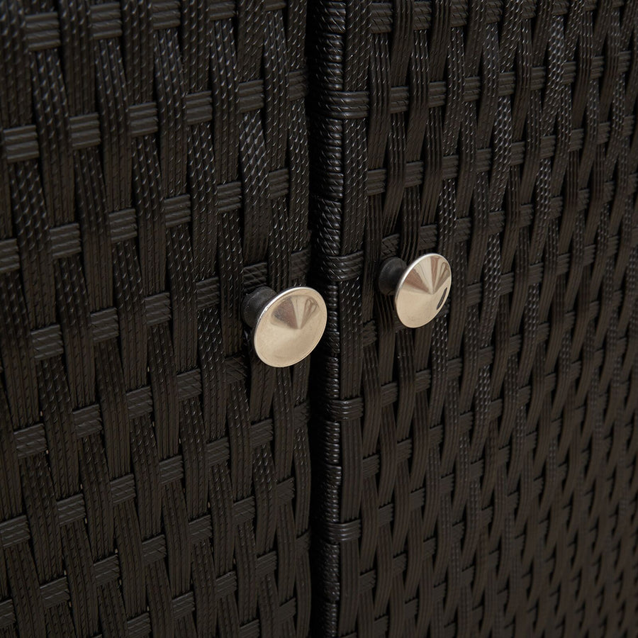 Opbergkast 100X36X102 Cm Riet Zwart