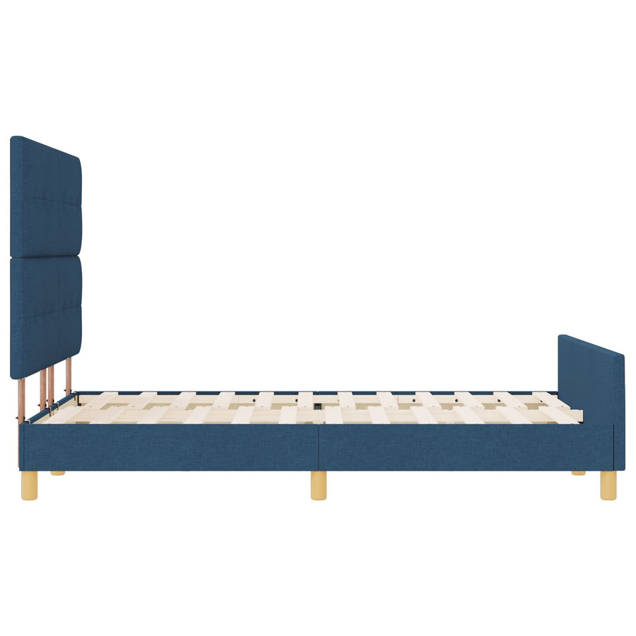 Bedframe Blauw 160X200 Cm Stof Crème