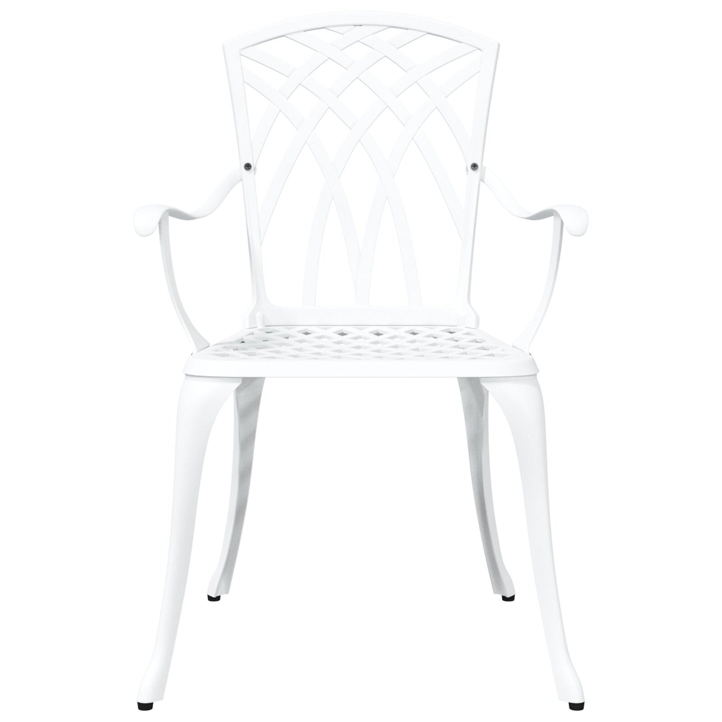 Tuinstoelen 2 Stuks Gietaluminium Wit