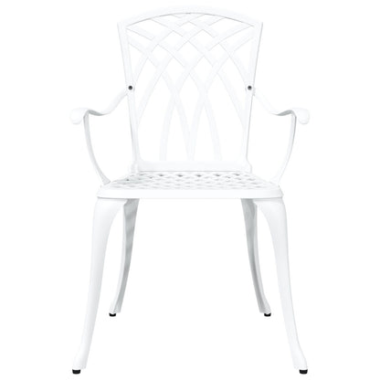 Tuinstoelen 2 Stuks Gietaluminium Wit