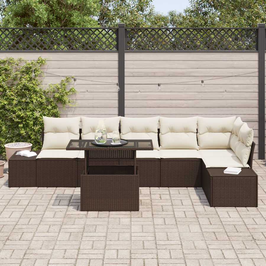 Tuinbank Set Set Van 7 Bruin Riet Tuinbank Met Opslag Anders