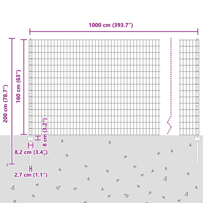 Euro Hek Met 5 U-Posts Groen 1,6X10 M Staal