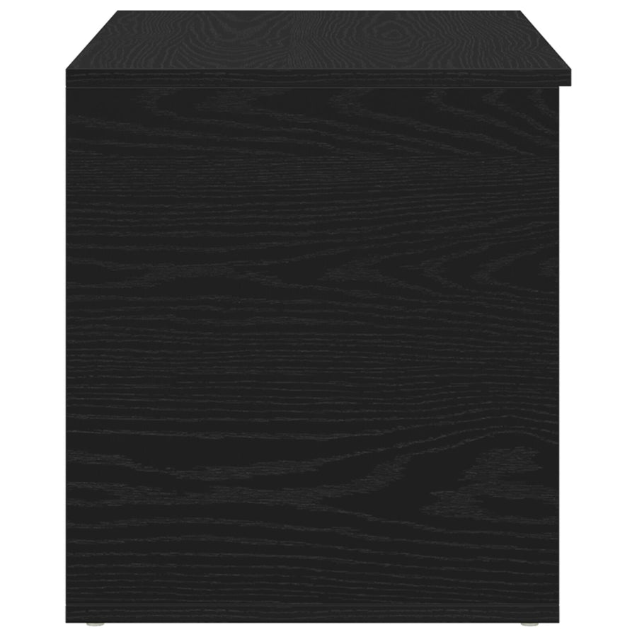 Opbergkist Zwart Eiken 84X42X46 Cm Bewerkt Hout