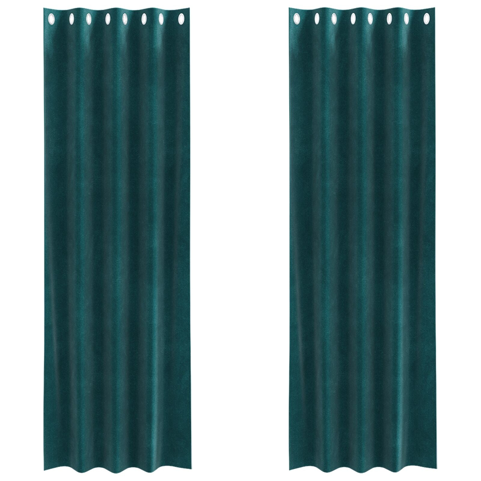 Zwartout Gordijnen 2 Stuks Fluweel Donkergroen 140 x 225 cm met oogjes
