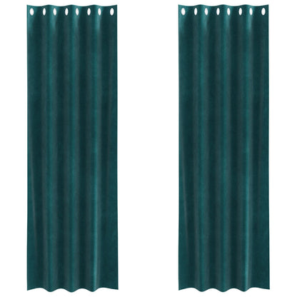 Zwartout Gordijnen 2 Stuks Fluweel Donkergroen 140 x 225 cm met oogjes