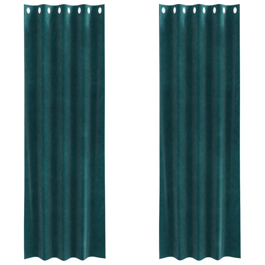 Zwartout Gordijnen 2 Stuks Fluweel Donkergroen 140 x 225 cm met oogjes