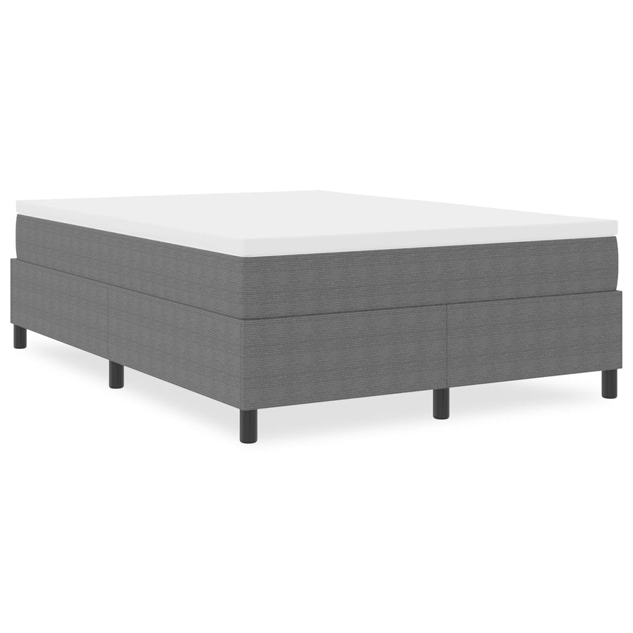 Boxspring Bed Corduroy Stof Lichtgrijs 140 x 200 cm