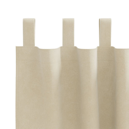 Blackout Gordijnen Met Hanglussen 2 Stuks Velvet Crème 140 x 260 cm met ophanglussen