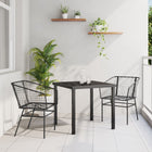 Tuinstoelenset poly rattan zwart 3-delig