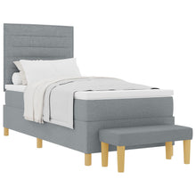 Boxspringbed Met Matras En Bank Stof Lichtgrijs 80 x 200 cm Lijnen ontwerp
