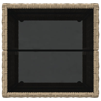 3-Delige Tuin Bistro Set Met Kussens Beige Poly Rattan