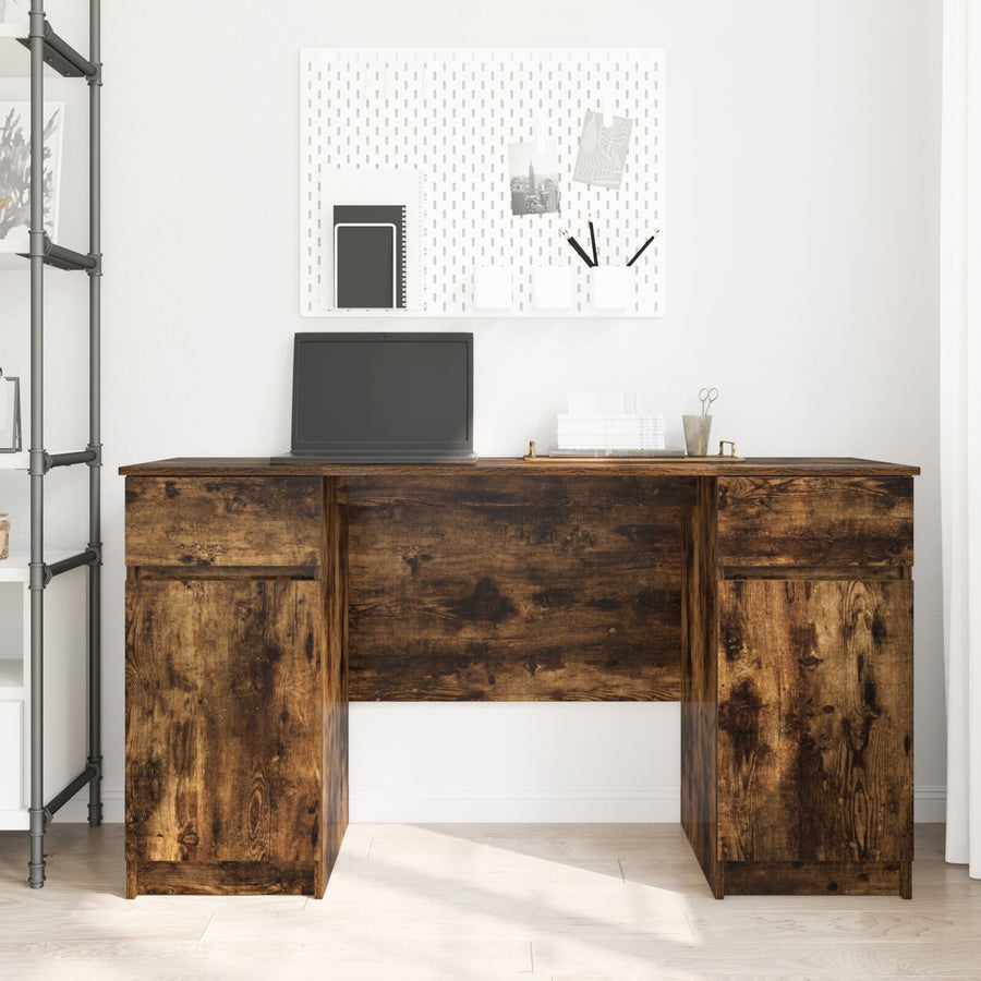 Bureau Rook Eiken 140X49X76 Cm Gefabriceerd Hout