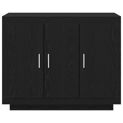 Sideboard 92X35X75 Cm Engineered Wood Zwart eiken