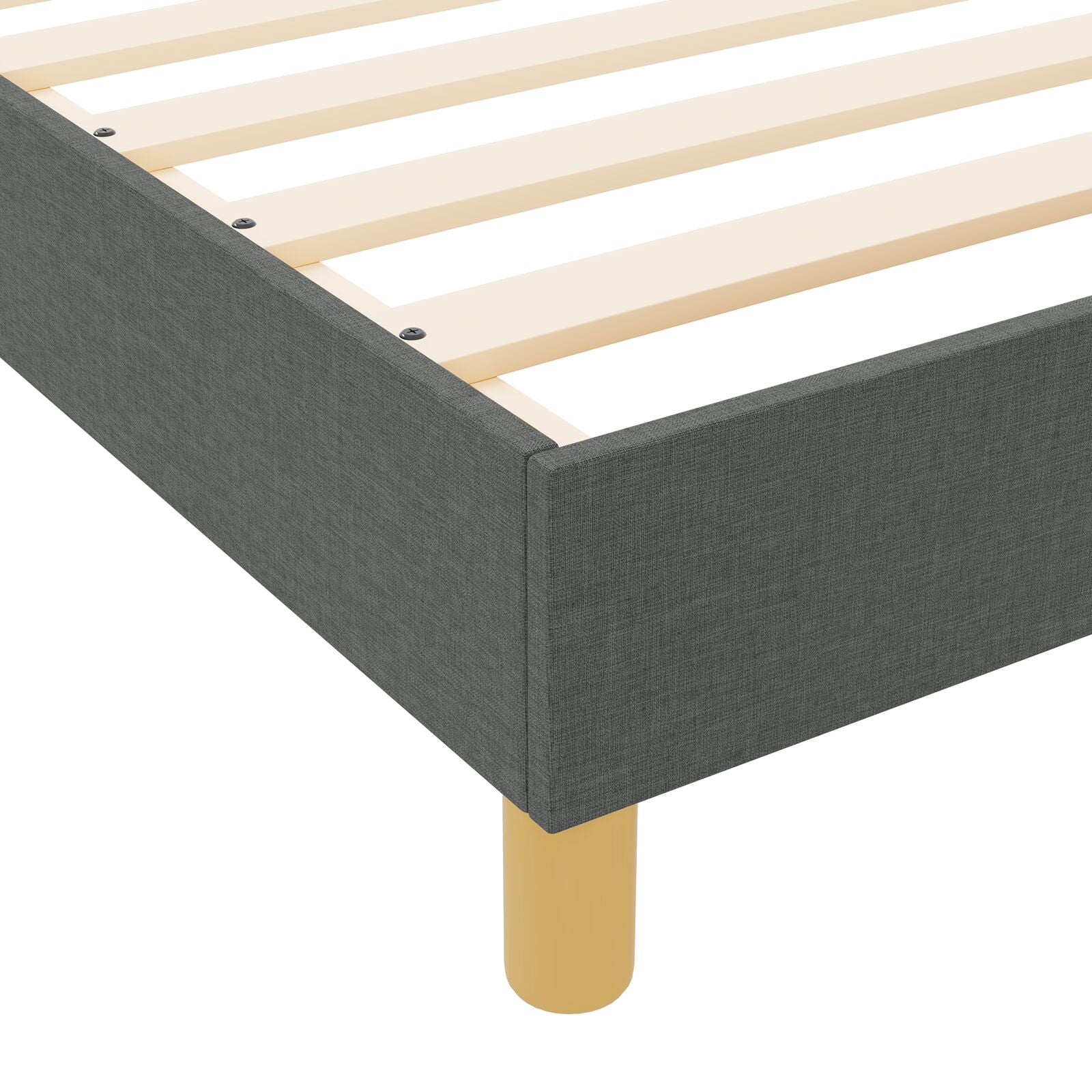 Bed Frame Donkergrijs 90X190 Cm Stof Crème