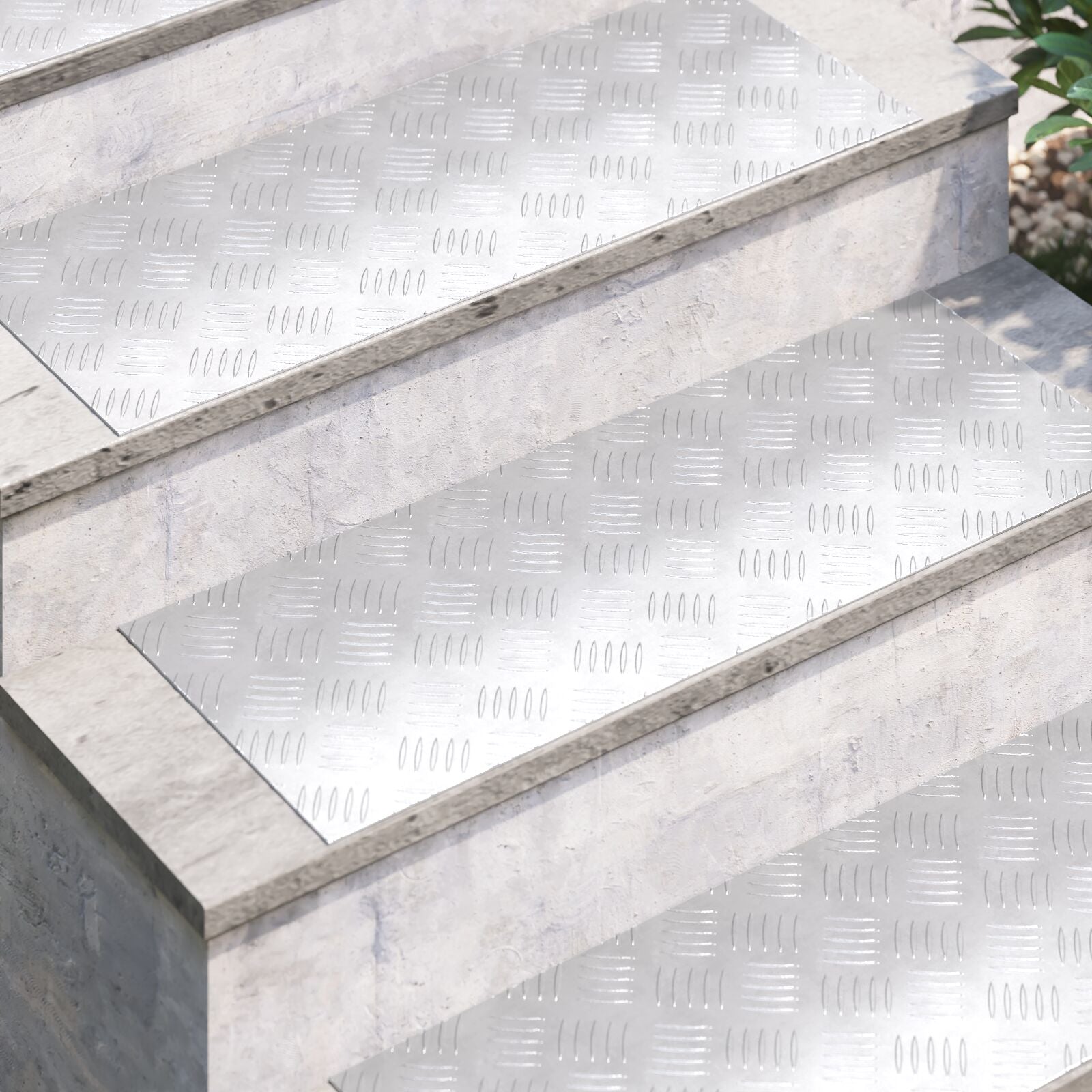 Aluminium Checker Platen 2 Stuks Antislip 80X30 Cm 80 x 30 x 0.2 cm Rechthoekig