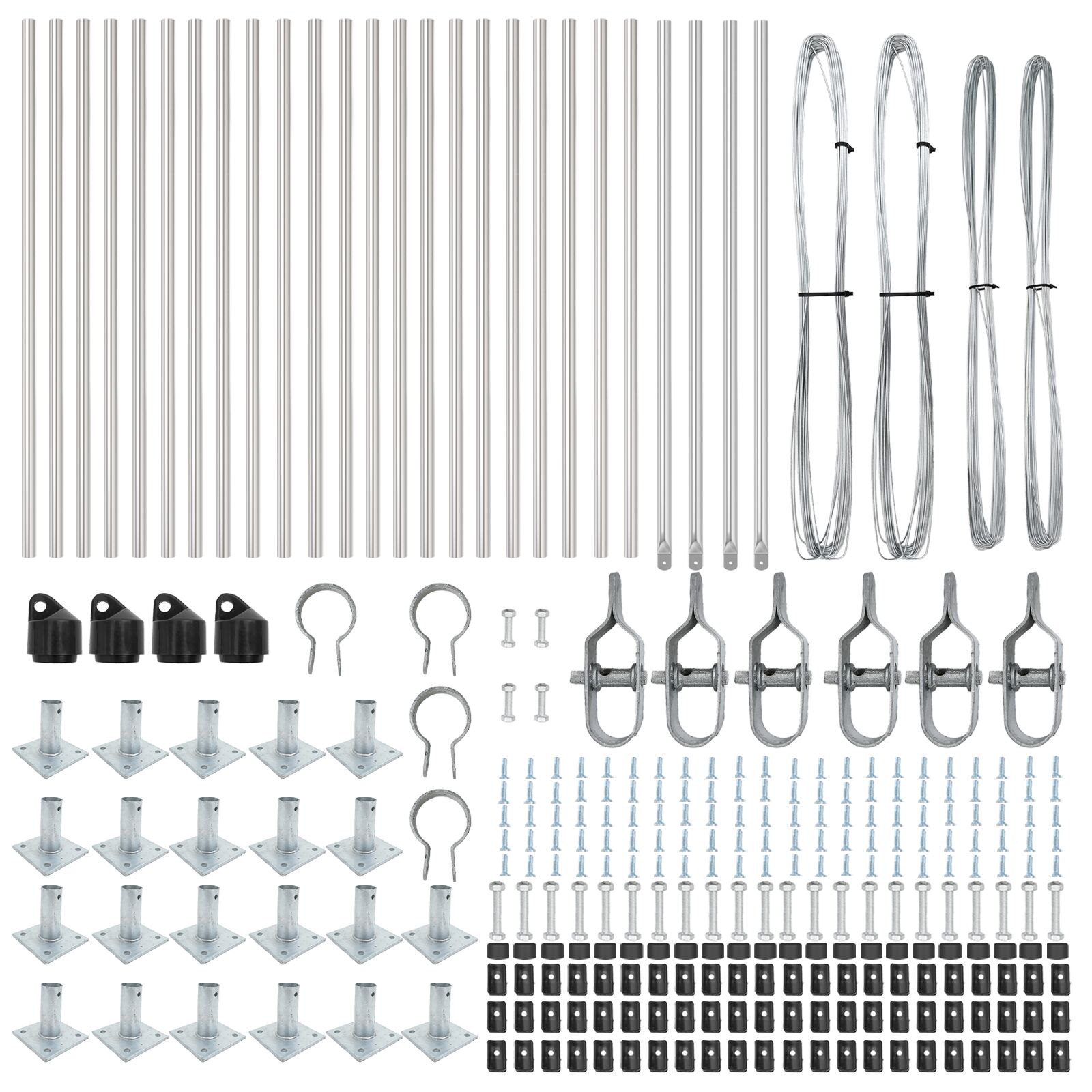 Hekpalen Set Van 26 3.2 X 3.2 X Duurzaam Verzinkt Staal 110 cm 26x betonpaal