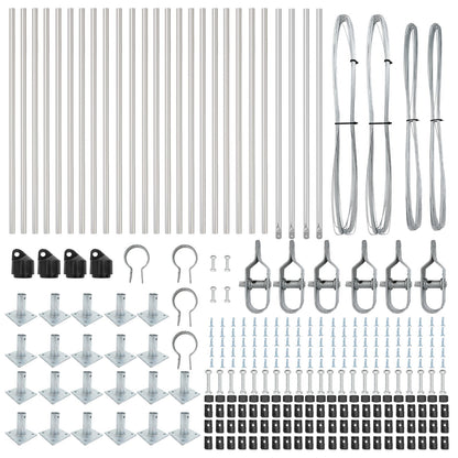 Hekpalen Set Van 26 3.2 X 3.2 X Duurzaam Verzinkt Staal 110 cm 26x betonpaal