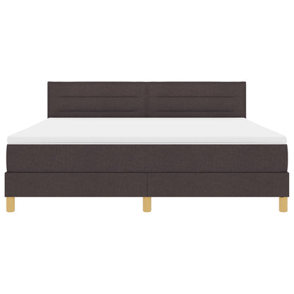 Boxspringbed Met Matras Stof Donkerbruin 180 x 200 cm Lijnenontwerp