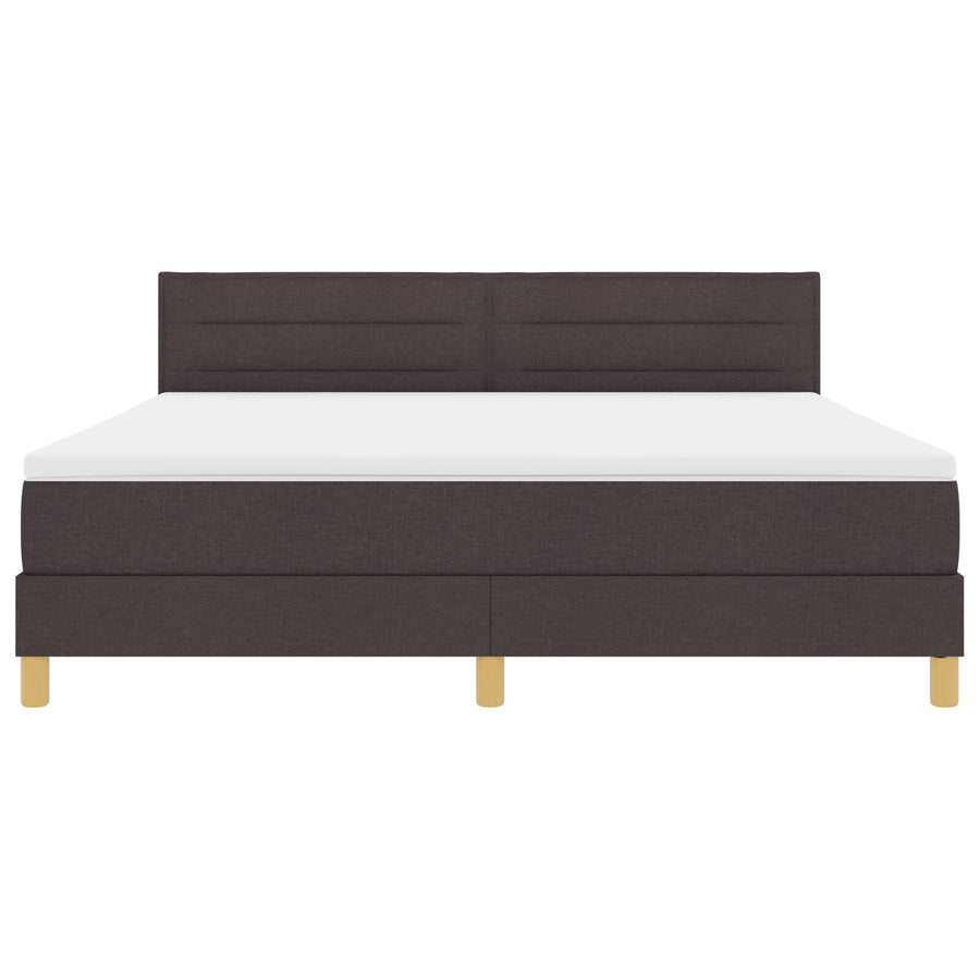Boxspringbed Met Matras Stof Donkerbruin 180 x 200 cm Lijnenontwerp