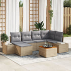 Garden Sofa Set 7 pcs beige and light grey