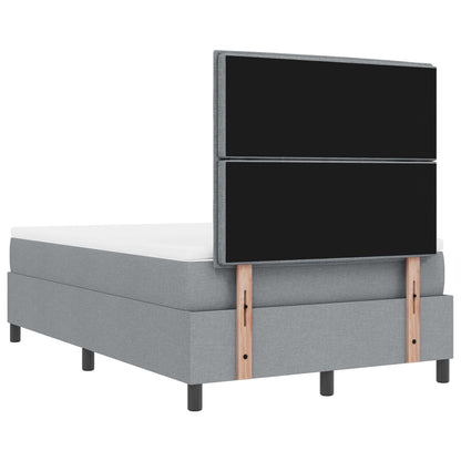 Boxspring Bed Met Matras & Bank Lichtgrijs 120X190 Cm Stof Blauw
