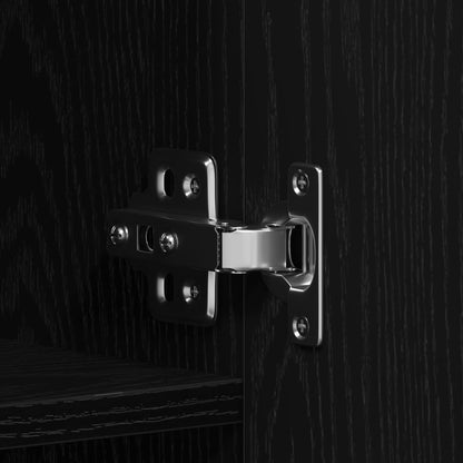 Schoenenkast Zwart Eiken Kunstmatig Hout Schoenenrek Rechthoekig