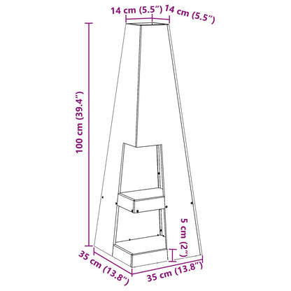 Vuurkorf Met Houtopslag Zwart Staal Koudgewalst staal/Zwart 35 x 35 x 100 cm