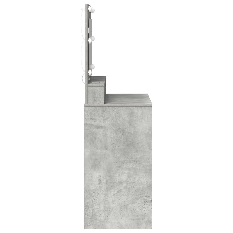 Make-Uptafel Met Led Verlichting 79X41X135 Cm Beton grijs 75.5 x 41 x 135 cm