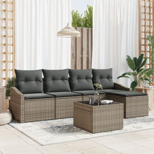 5-Piece Tuin Sofa Set Met Kussens Grijs Poly Rattan
