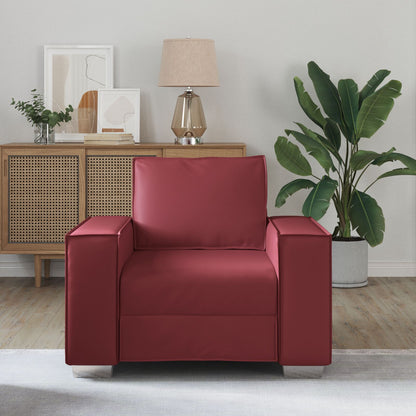 Fauteuil Faux Leer Wijnrood 59 cm