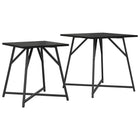 Bijzettafel set 2 stuks zwart eiken 60x60 cm