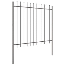 Tuinschutting Met Speerpunt 15,3X1,5 M Staal Grijs 1.5 m 15.3 m