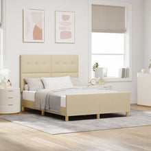 Bedframe Crème 140X190 Cm Stoffen Crème
