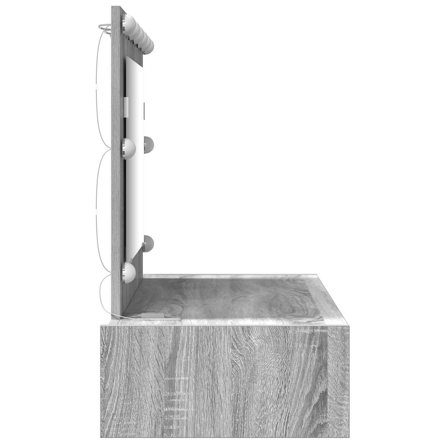 Wandkaptafel -Lampen Grijze Sonama 100 x 40 x 70 cm Grijze sonoma met LED