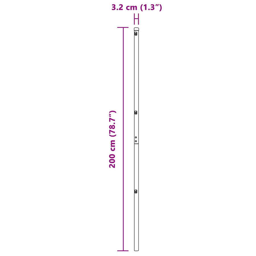 Hekpalen 52 Stuks Ø32 Mm Gegalvaniseerd Staal Groen 200 cm 52x post