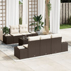 Loungeset poly rattan bruin 6-delig