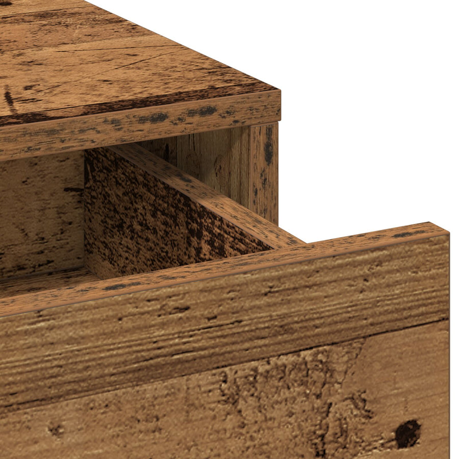 Kaptafel Met Led Verlichting - Vintage Houten Stijl, Oude hout 79 x 41 x 140 cm