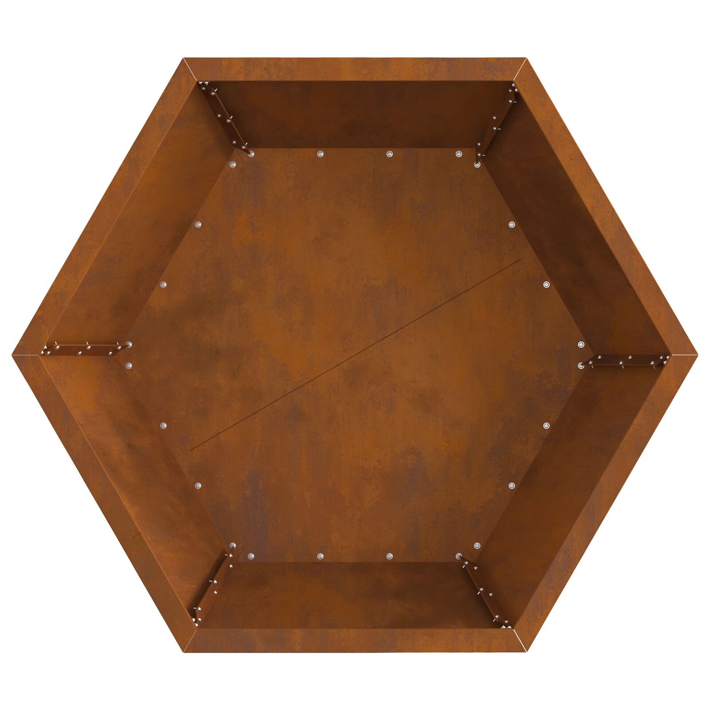 Vuurkorf Hexagonaal Verweerd Staal 75 x 75 x 28 cm Weerbestendig staal/Bruin