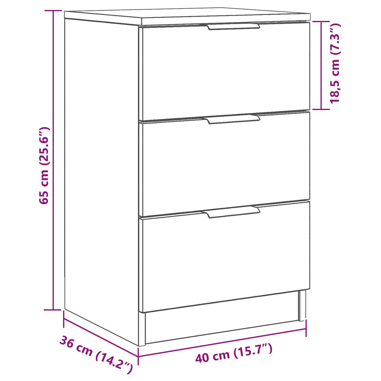 Nachtkastjes 2-Pack Zwart Eiken 40X65X65 Cm Gemaakt Van Bewerkt Hout