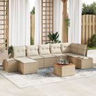 Garden Sofa Set 8 pcs Beige and white