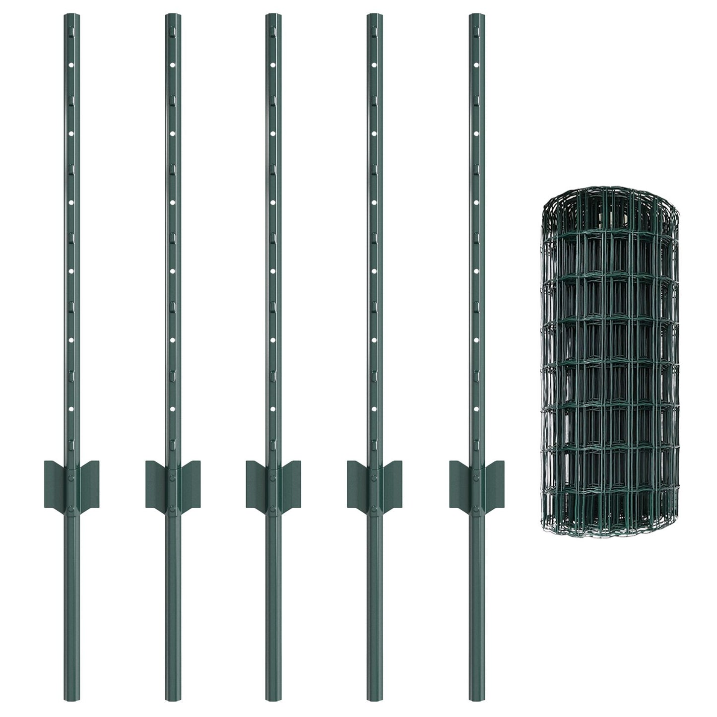 Euro Schutting Met 5 U-Palen Groen 0.6X10 M Staal