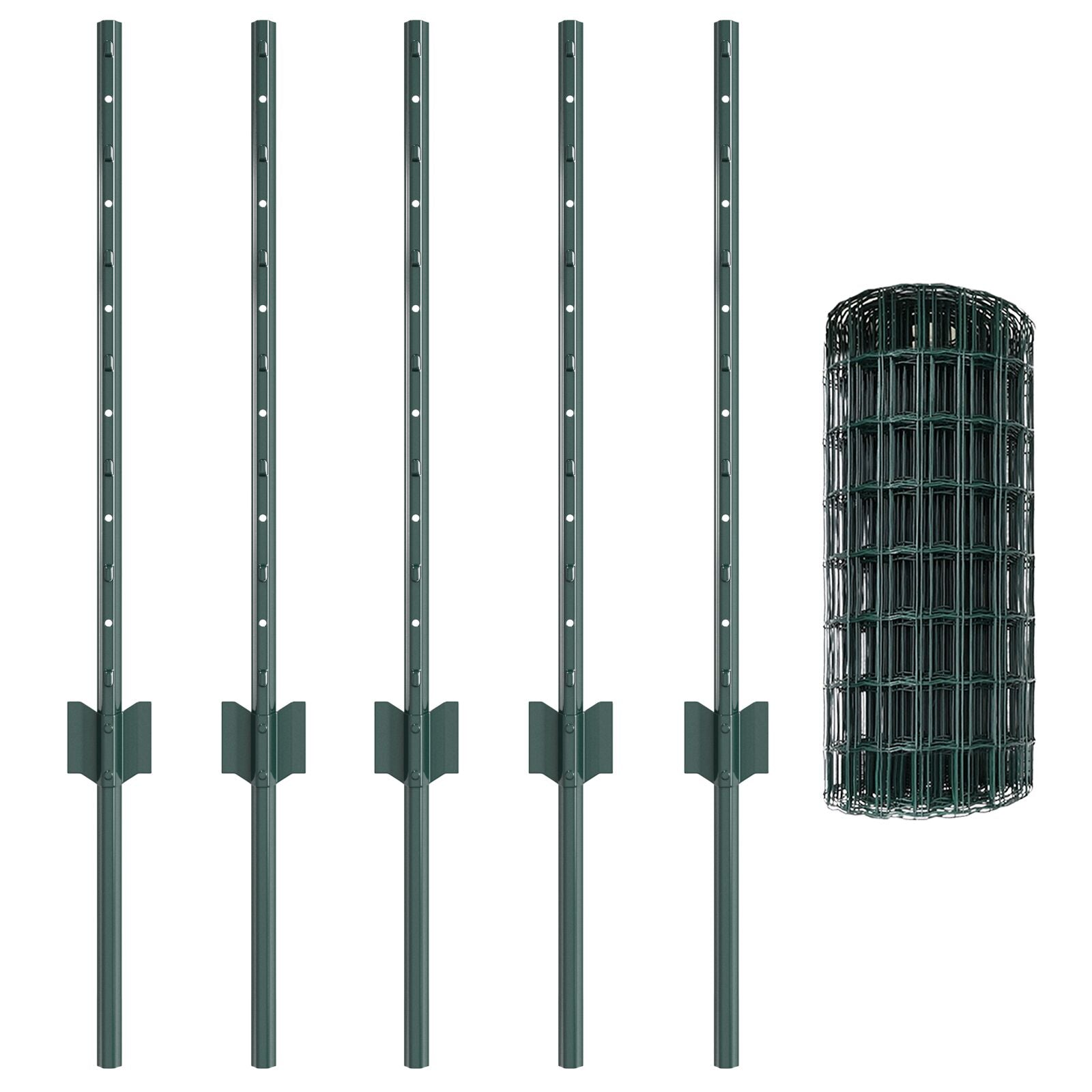 Euro Schutting Met 5 U-Palen Groen 0.6X10 M Staal