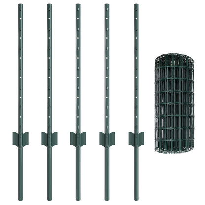 Euro Schutting Met 5 U-Palen Groen 0.6X10 M Staal