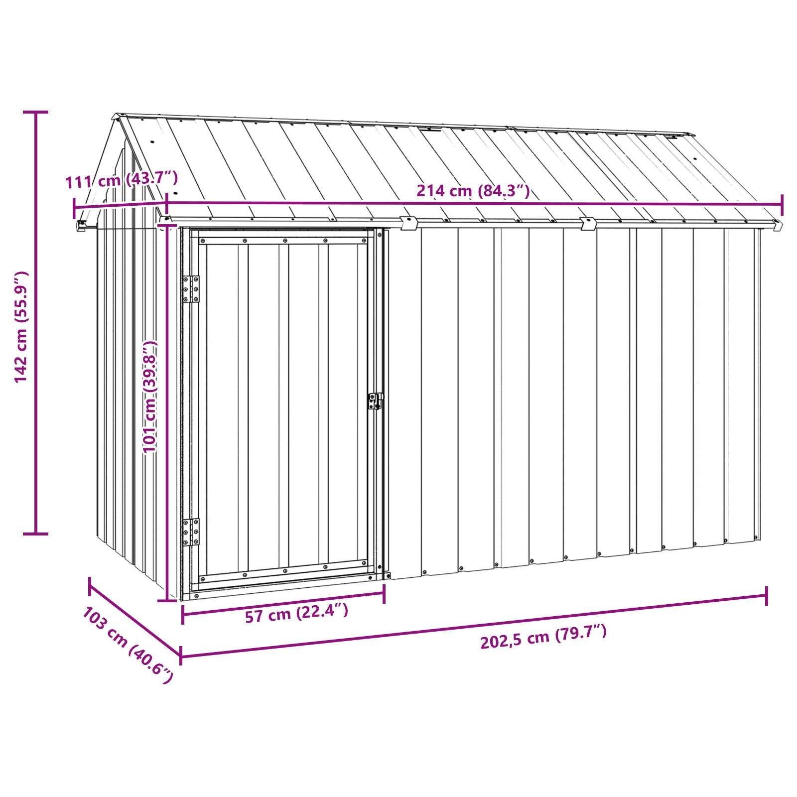 Vogelvolière Antraciet Staal