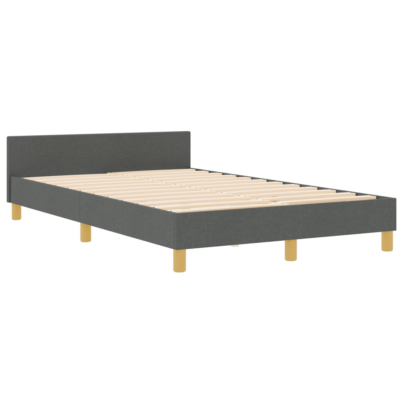 Bedframe Donkergrijs 120X200 Cm Stof Crème