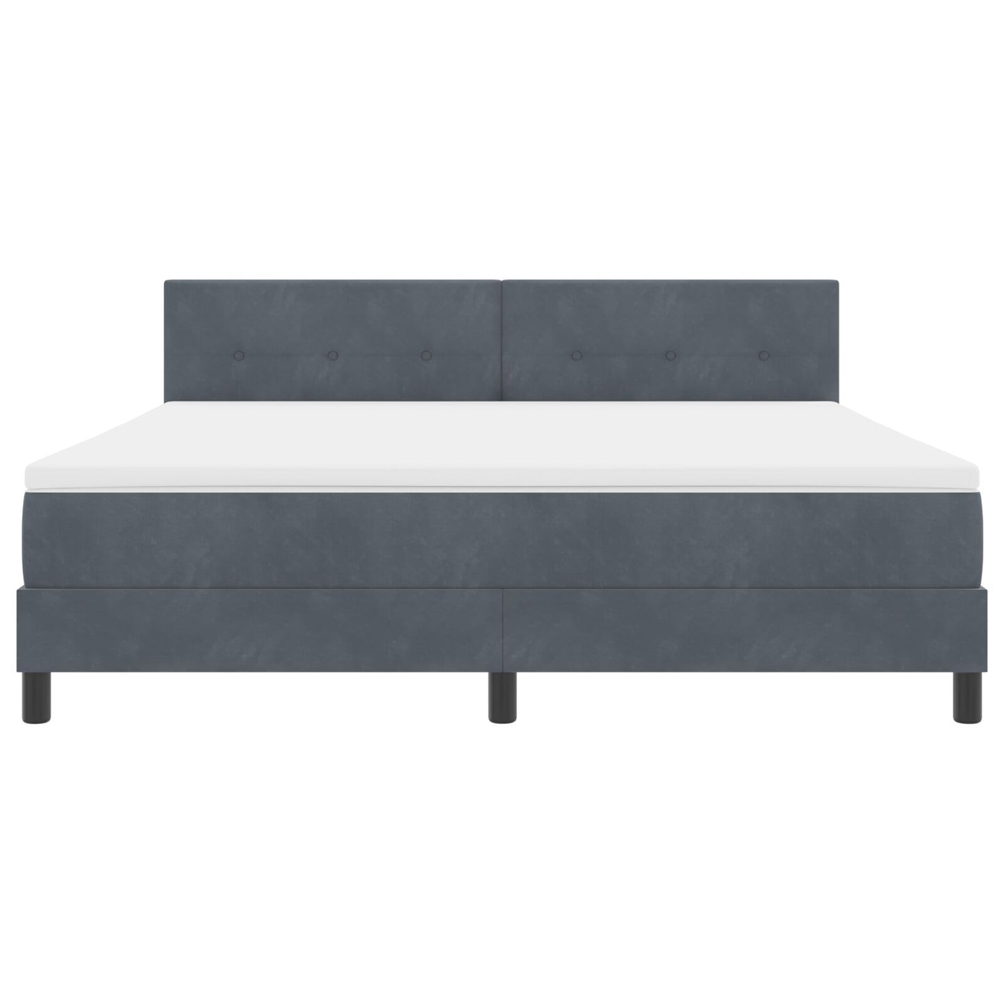 Boxspring Bed Met Matras Donkergrijs Super King Fluweel Blauw
