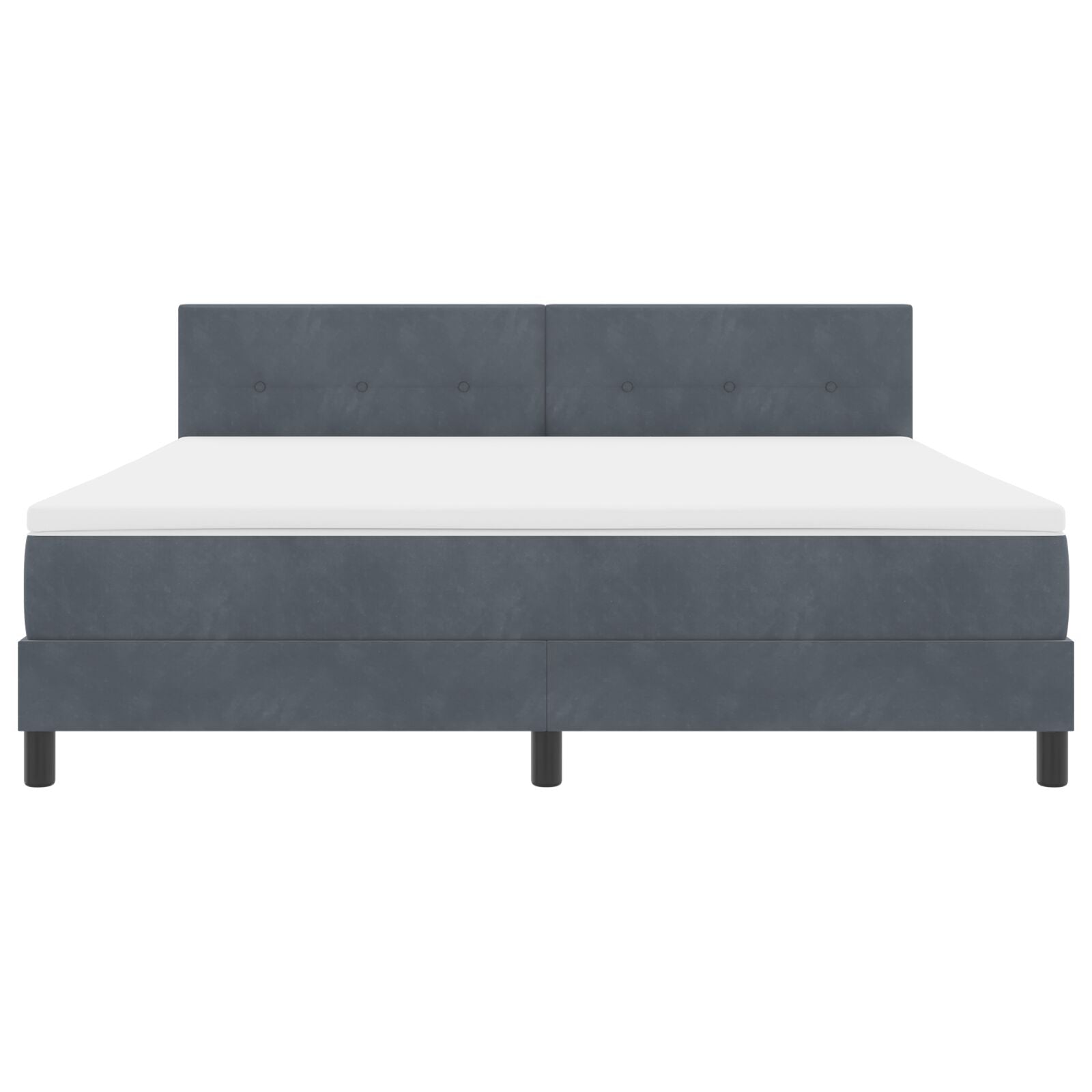 Boxspring Bed Met Matras Donkergrijs Super King Fluweel Blauw