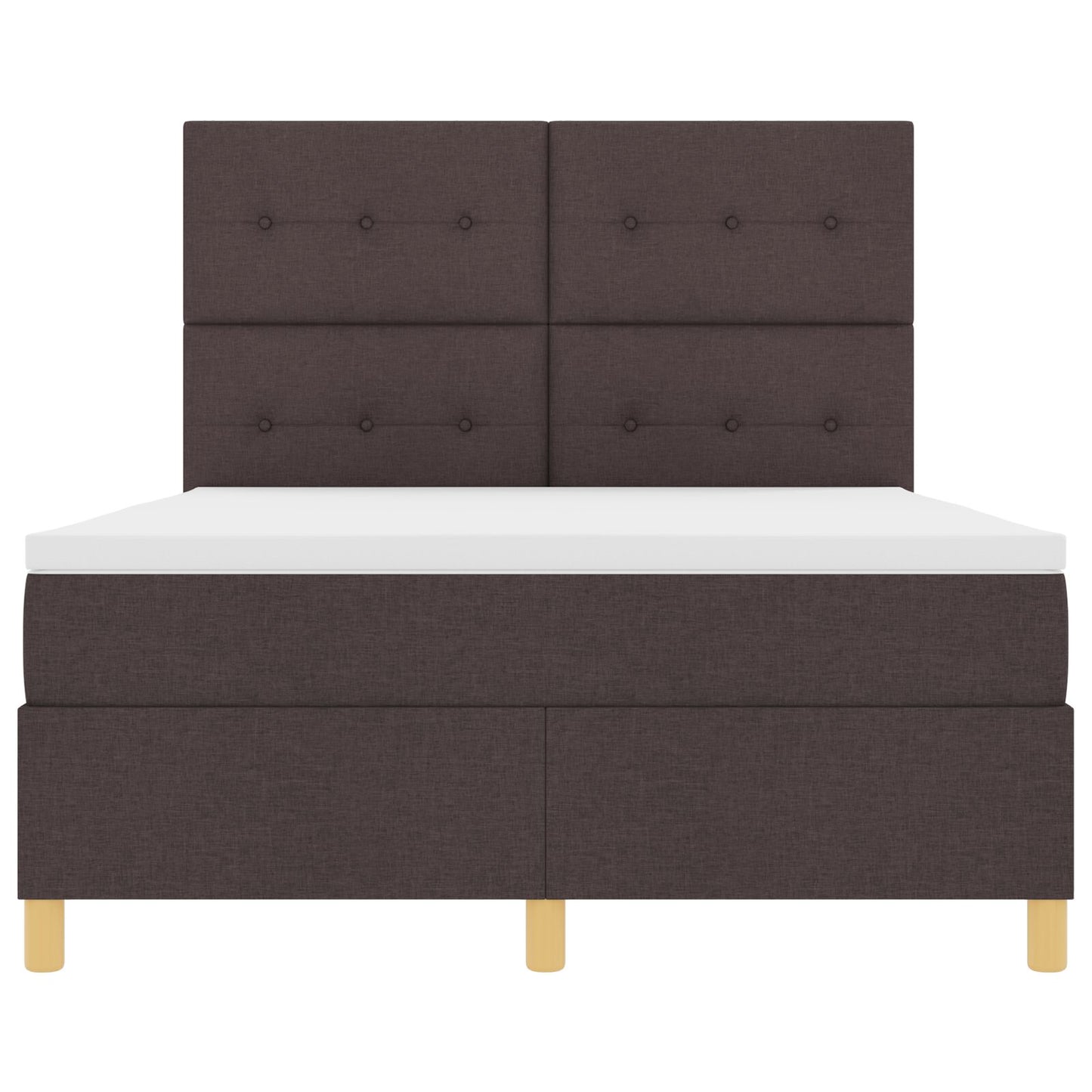 Boxspringbed Met Matras Donkerbruin 140X200 Cm Stof Blauw