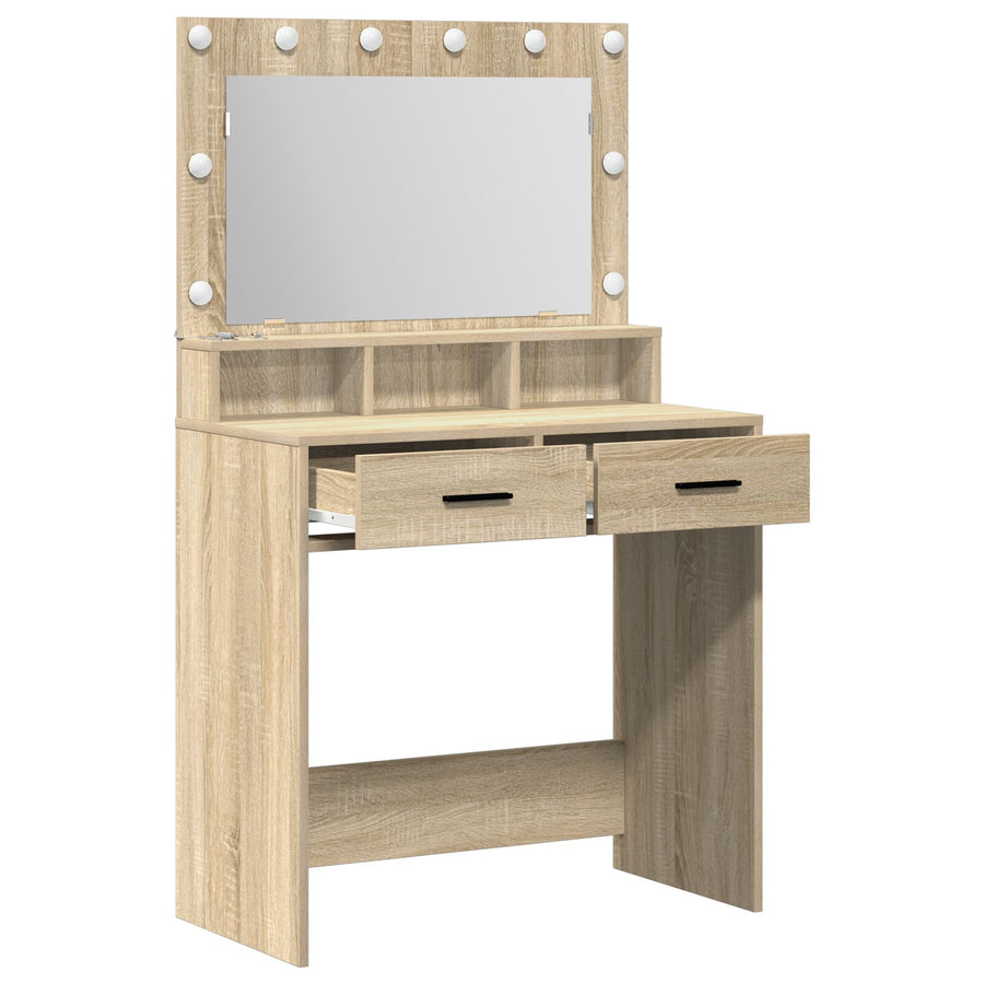 Kaptafel Met Led-Verlichting In 79 x 41 x 135 cm Sonoma eiken