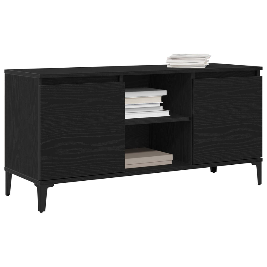 Tv-Kast Zwart Eiken 102X35X50 Cm Bewerkt Hout